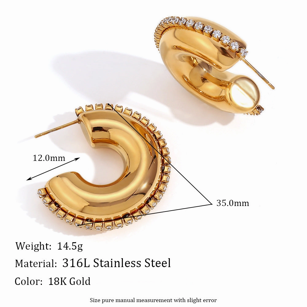 Wholesale Stainless Steel 18K Gold Plated Irregular Geometric Love Earrings