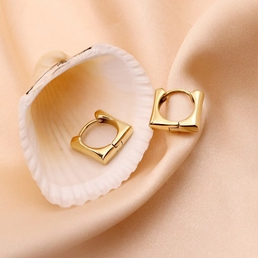 Wholesale Stainless Steel 18K Gold Simple Geometric Earrings Women's Small Mini Earrings