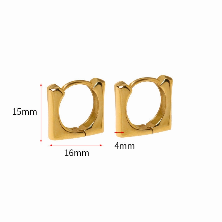 Wholesale Stainless Steel 18K Gold Simple Geometric Earrings Women's Small Mini Earrings