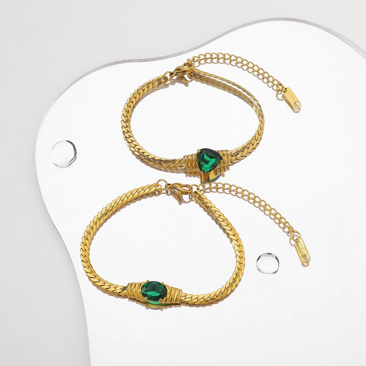 Wholesale Stainless Steel 18K Light Luxury Zircon Retro Bracelet
