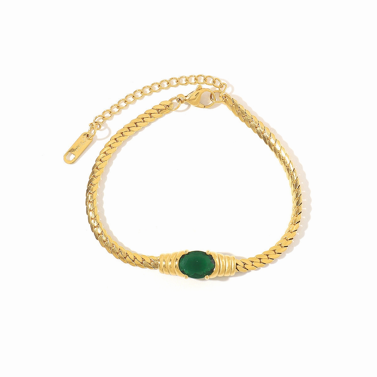 Wholesale Stainless Steel 18K Light Luxury Zircon Retro Bracelet
