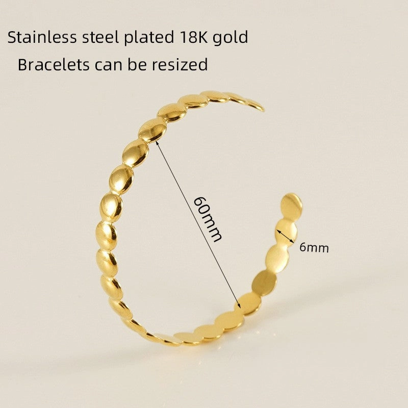 Wholesale Stainless Steel 18K Open Twist Pattern Adjustable Bracelet