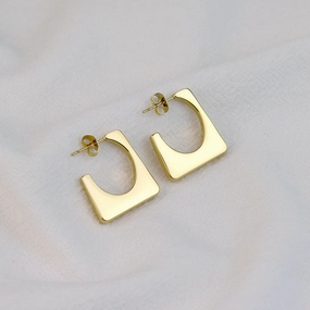 Wholesale Stainless Steel 8K Gold Simple Geometric Small Mini Earrings