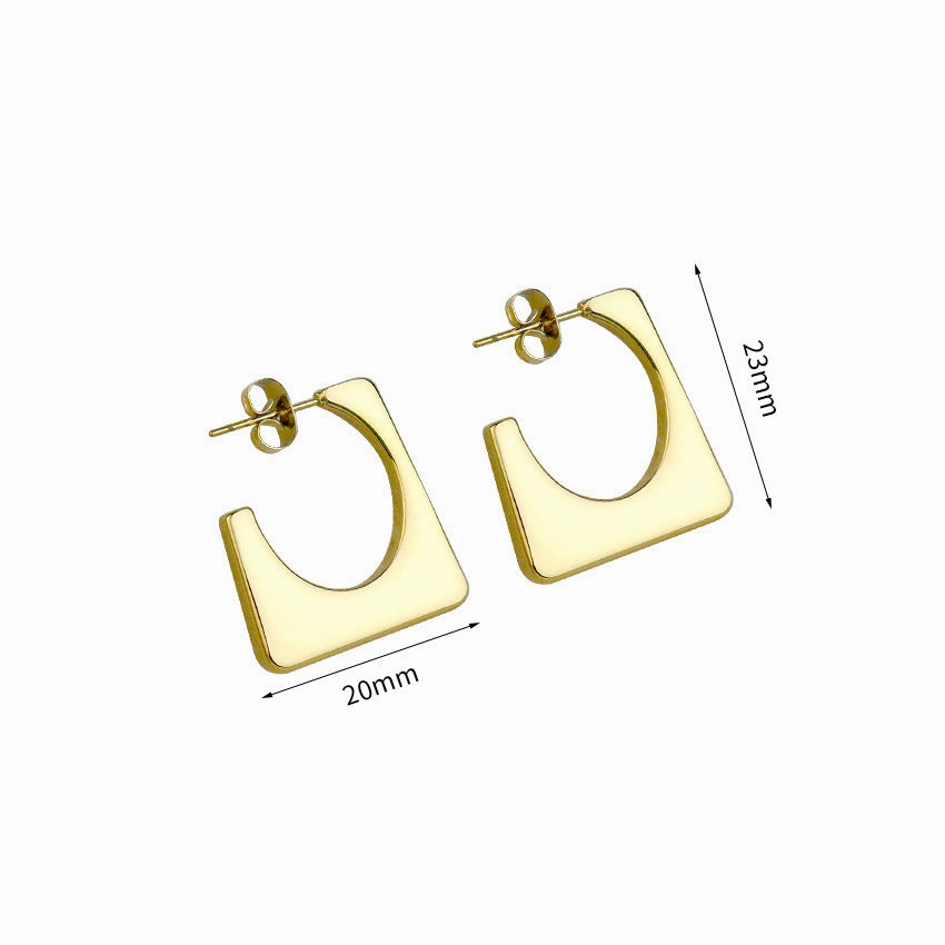Wholesale Stainless Steel 8K Gold Simple Geometric Small Mini Earrings
