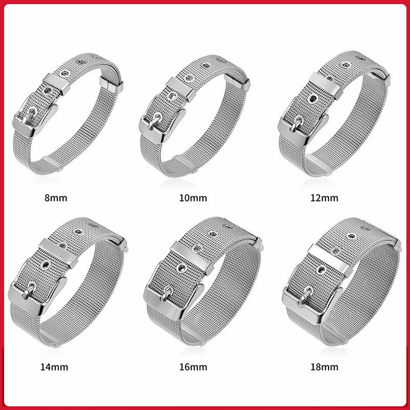 Wholesale Stainless Steel Adjustable Titanium Steel Woven Mesh Belt Bracelet