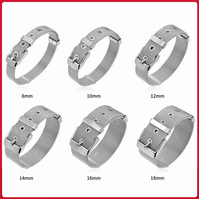 Wholesale Stainless Steel Adjustable Titanium Steel Woven Mesh Belt Bracelet
