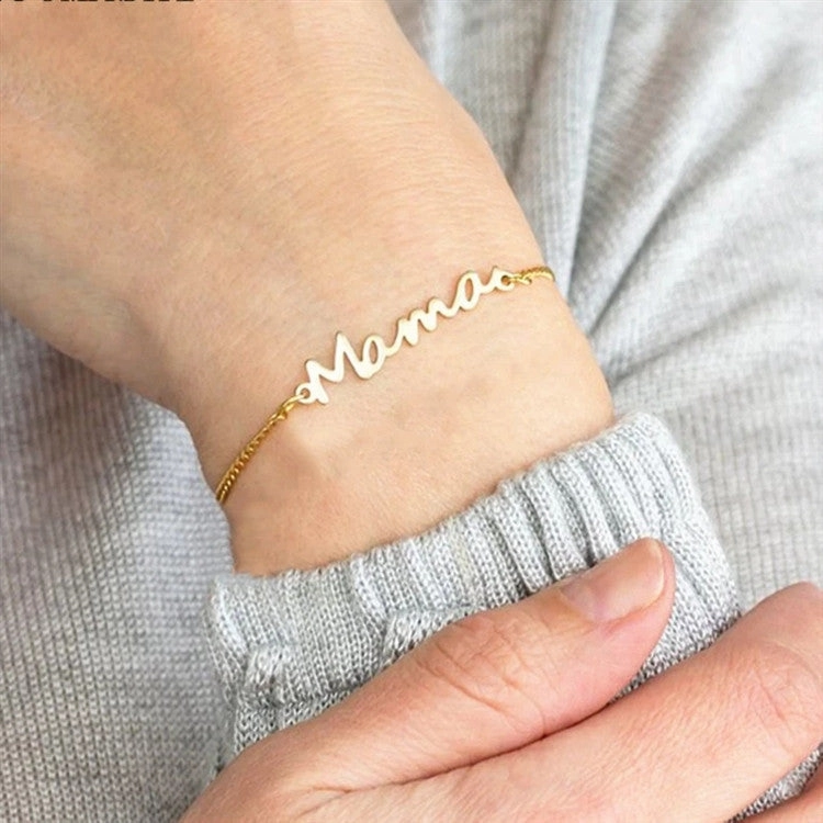 Wholesale Stainless Steel Alphabet Mother's Day Gift Bracelet