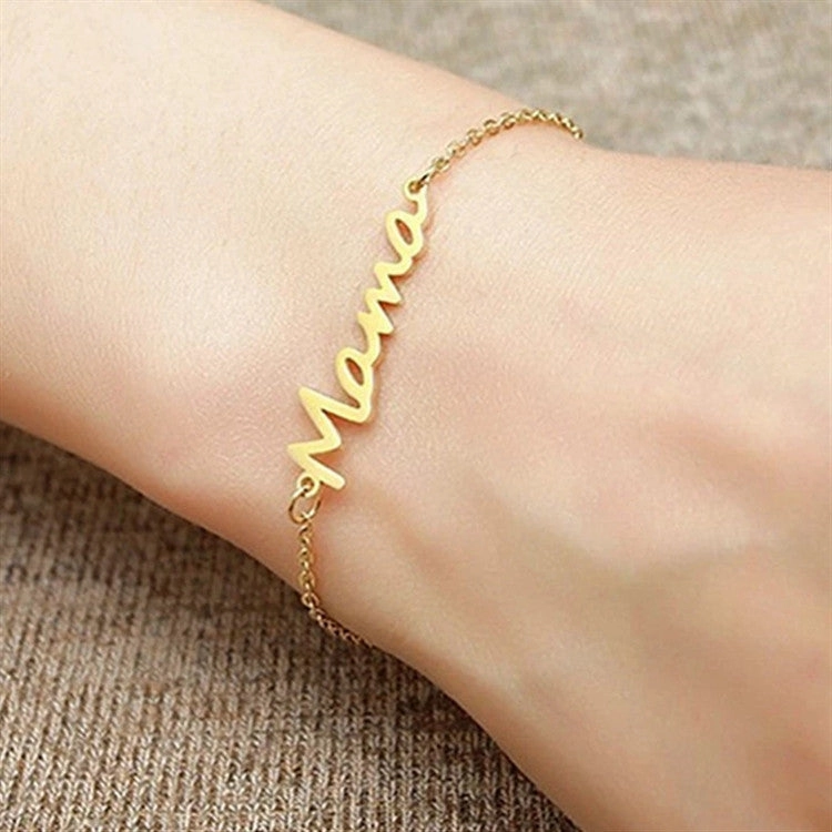 Wholesale Stainless Steel Alphabet Mother's Day Gift Bracelet