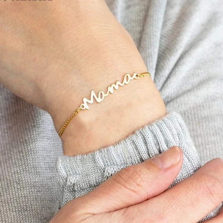 Wholesale Stainless Steel Alphabet Mother's Day Gift Bracelet