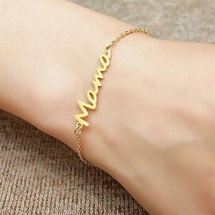 Wholesale Stainless Steel Alphabet Mother's Day Gift Bracelet