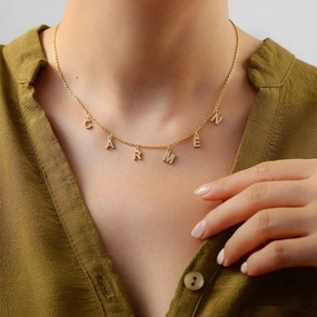 Wholesale Stainless Steel Alphabet Pendant Necklaces