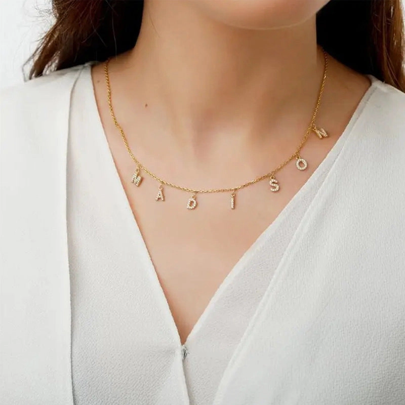 Wholesale Stainless Steel Alphabet Pendant Necklaces