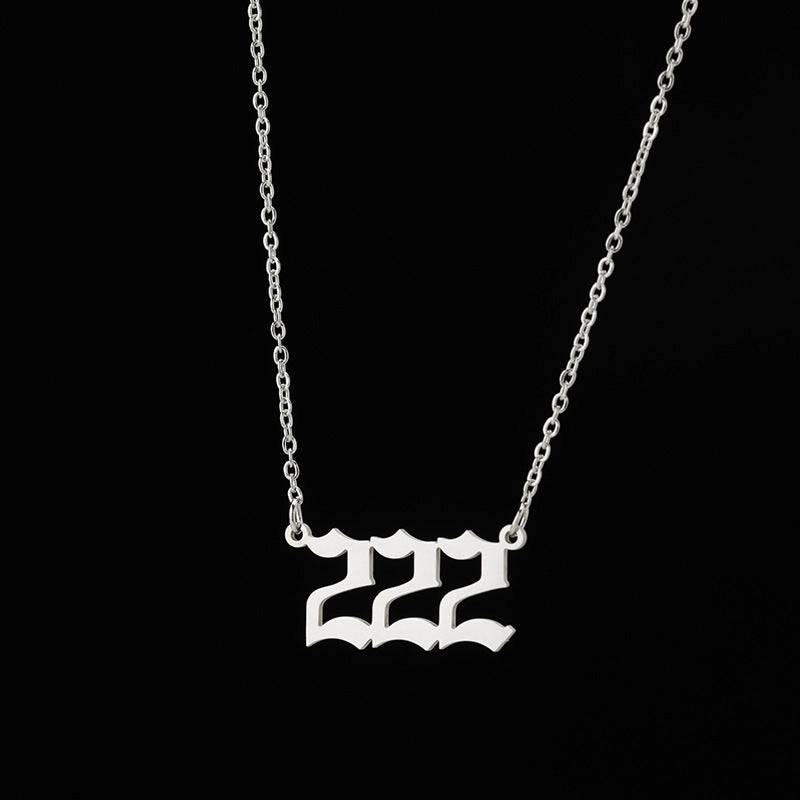 Wholesale Stainless Steel Angel Lucky Number Pendant Necklace
