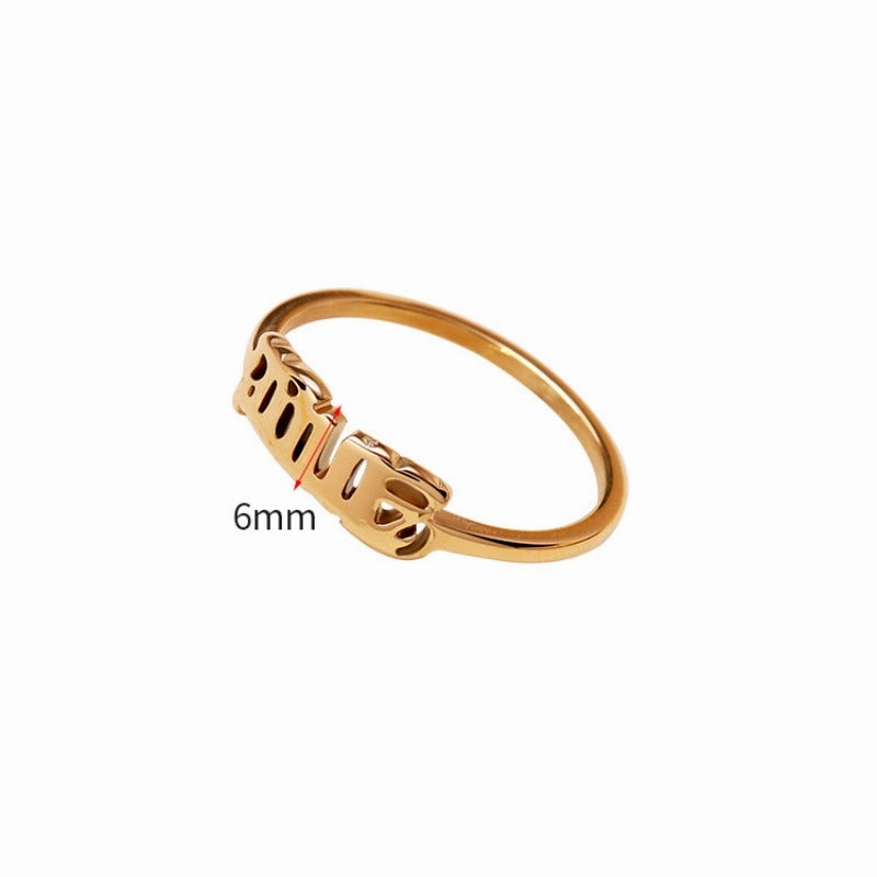 Wholesale Stainless Steel Angel Ring Women's Titanium Steel Feeling Ring