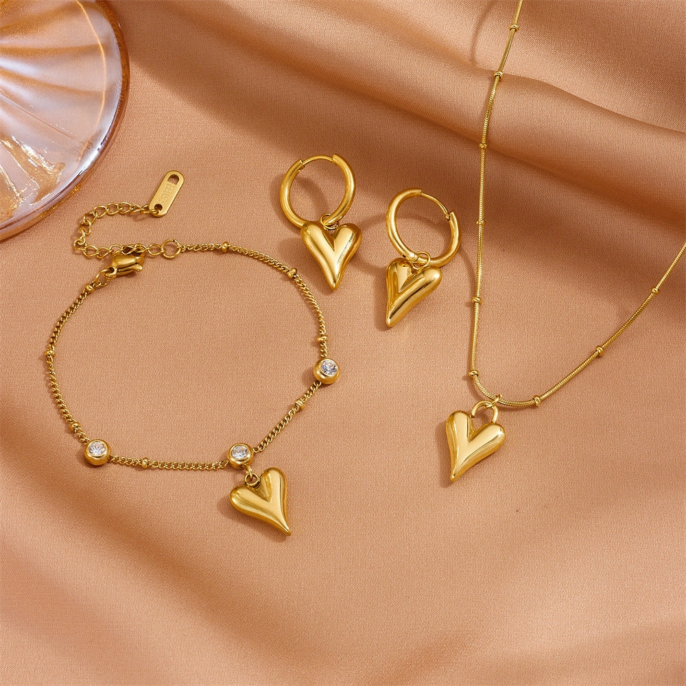 Wholesale Stainless Steel Ball Bead Love Pendant Necklace
