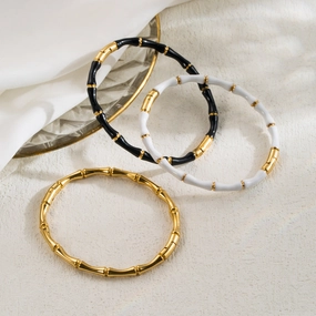 Wholesale Stainless Steel Bamboo Closed Bracelet