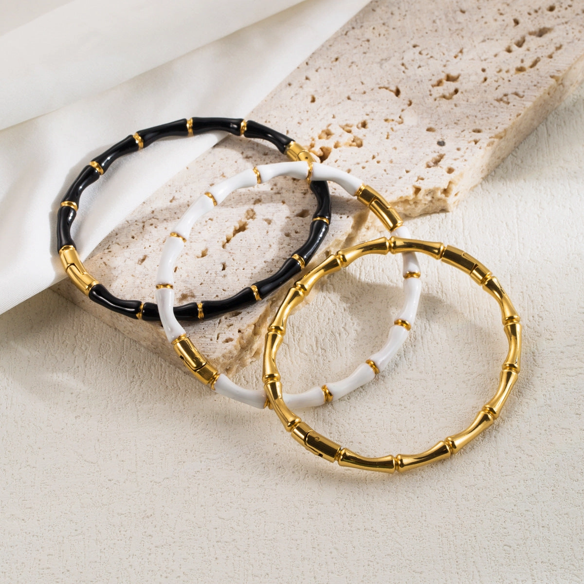 Wholesale Stainless Steel Bamboo Closed Bracelet