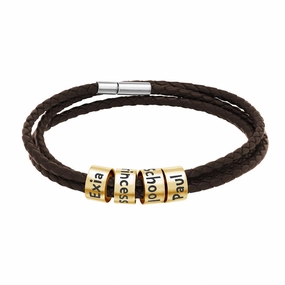 Wholesale Stainless Steel Beads 3 Layer Braided Leather Cord Bracelet