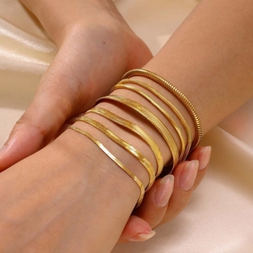 Wholesale Stainless Steel Blade Flat Snake Bracelet