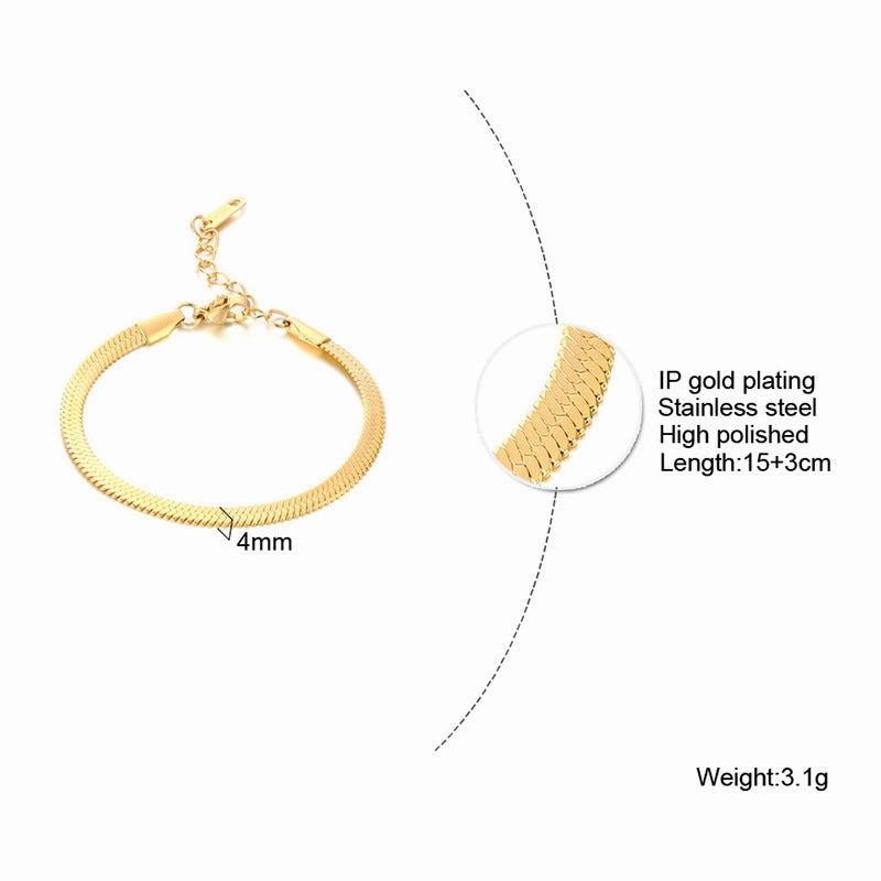Wholesale Stainless Steel Blade Flat Snake Bracelet