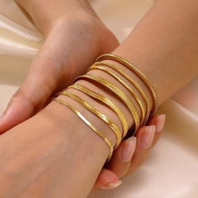 Wholesale Stainless Steel Blade Flat Snake Bracelet