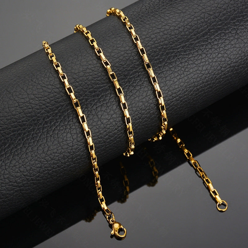 Wholesale Stainless Steel Box Chain Necklace