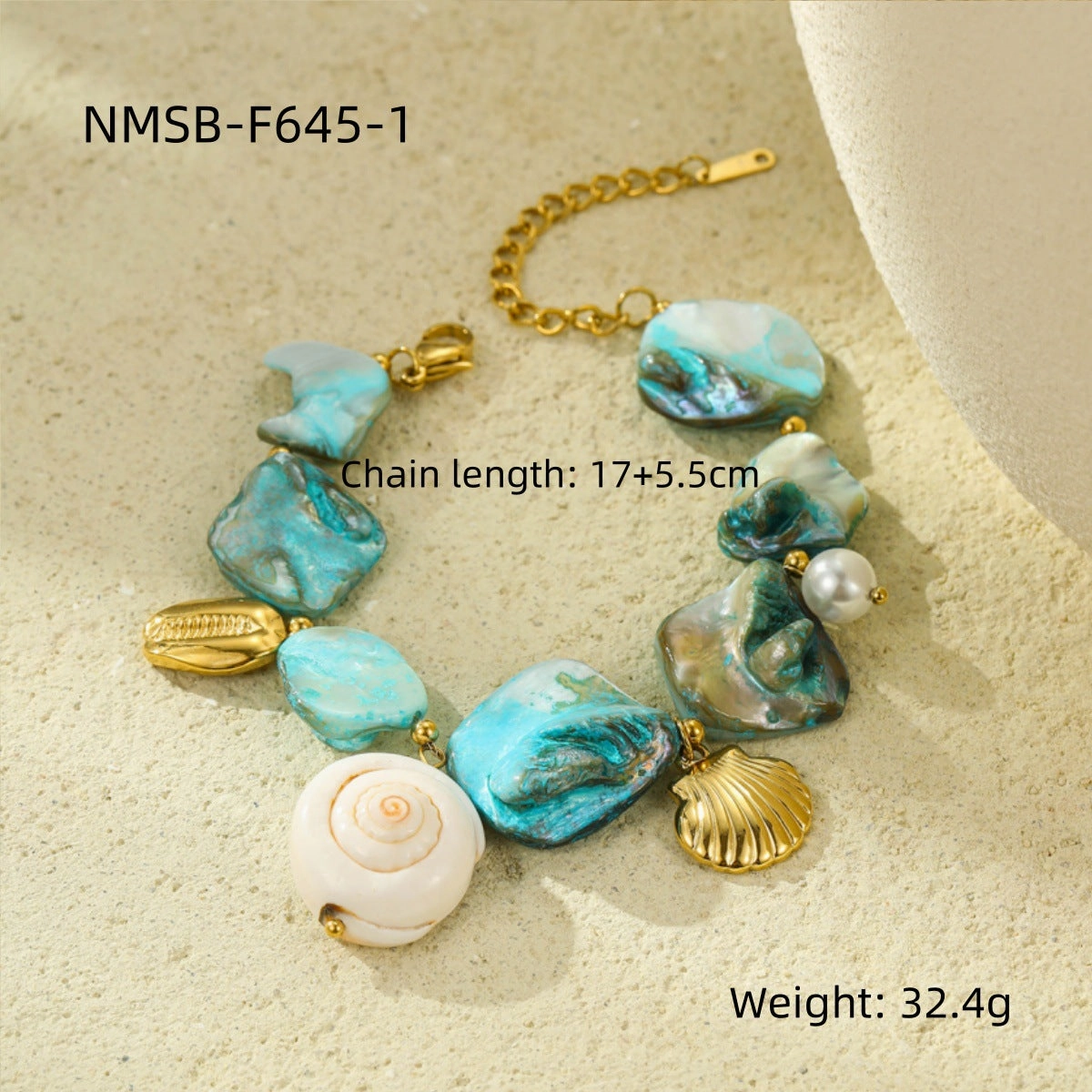Wholesale Stainless Steel Bracelet Beach Style Shell Pearl Bracelet
