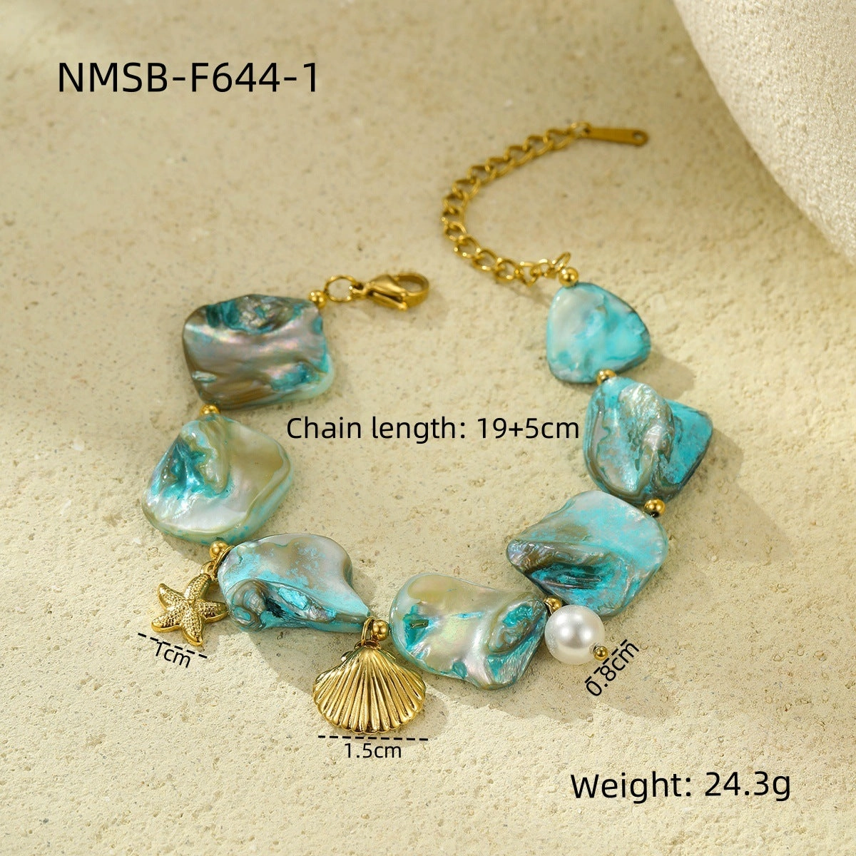 Wholesale Stainless Steel Bracelet Beach Style Shell Pearl Bracelet