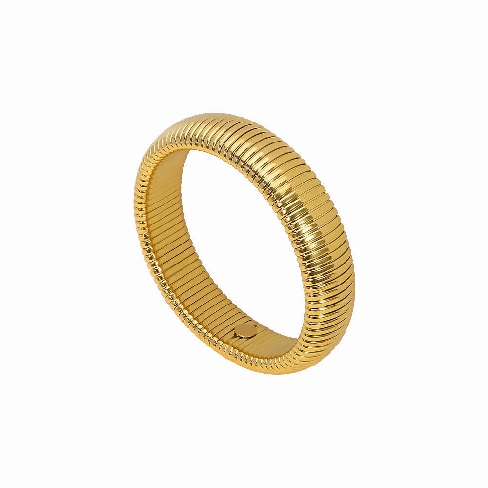 Wholesale Stainless Steel Bracelet Titanium Steel 18k Gold Plated Elastic Couple Bracelet