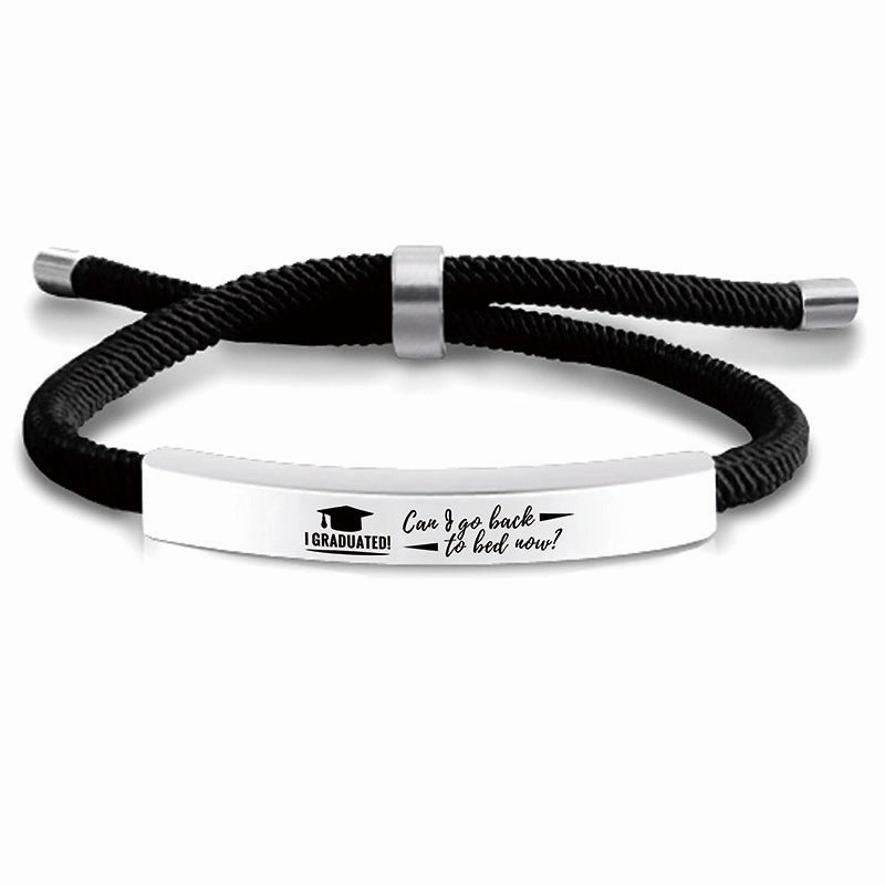 Wholesale Stainless Steel Braided 2024 Graduation Season Day Engraved Bracelet