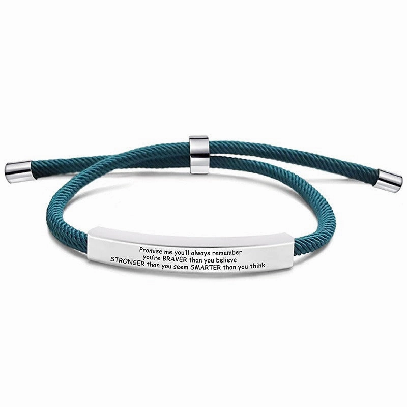 Wholesale Stainless Steel Braided 2024 Graduation Season Day Engraved Bracelet