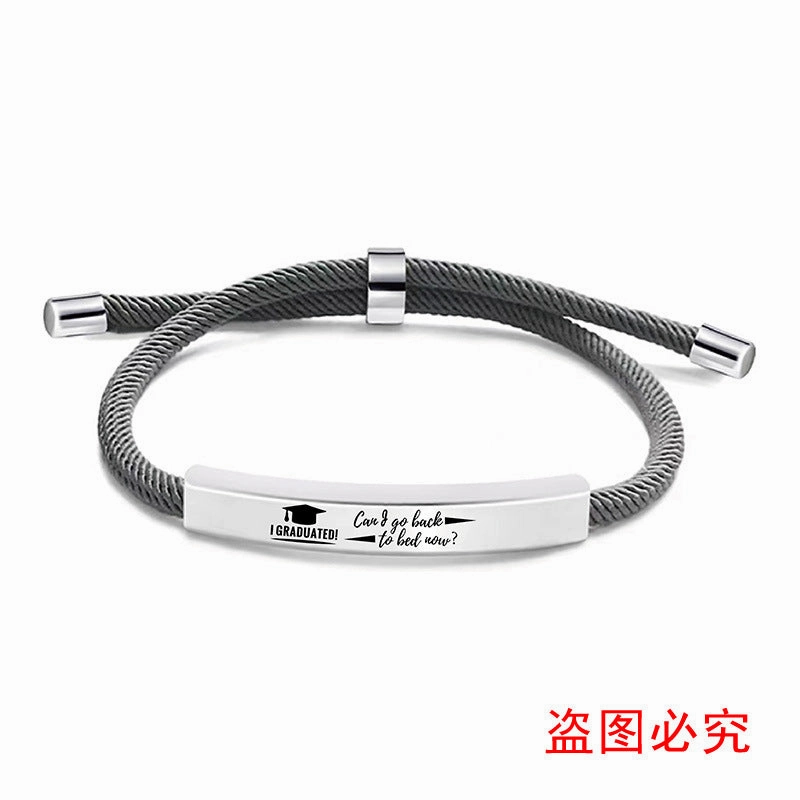 Wholesale Stainless Steel Braided 2024 Graduation Season Day Engraved Bracelet