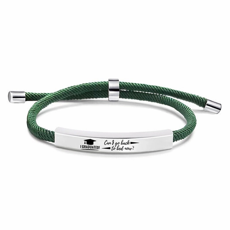 Wholesale Stainless Steel Braided 2024 Graduation Season Day Engraved Bracelet