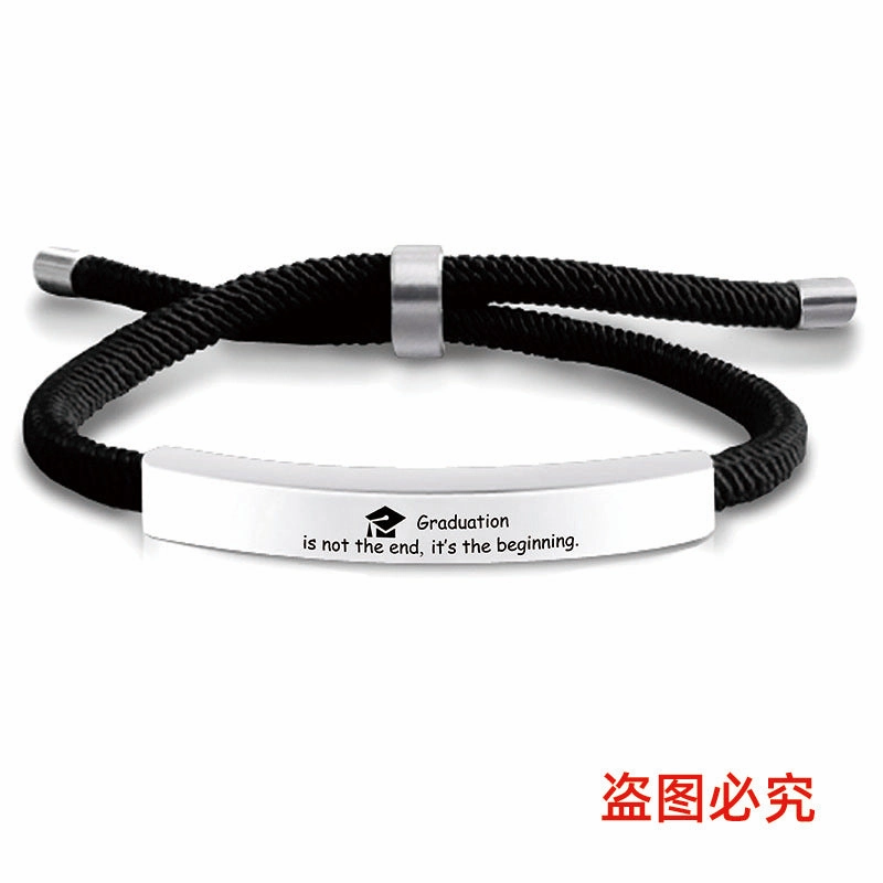 Wholesale Stainless Steel Braided 2024 Graduation Season Day Engraved Bracelet