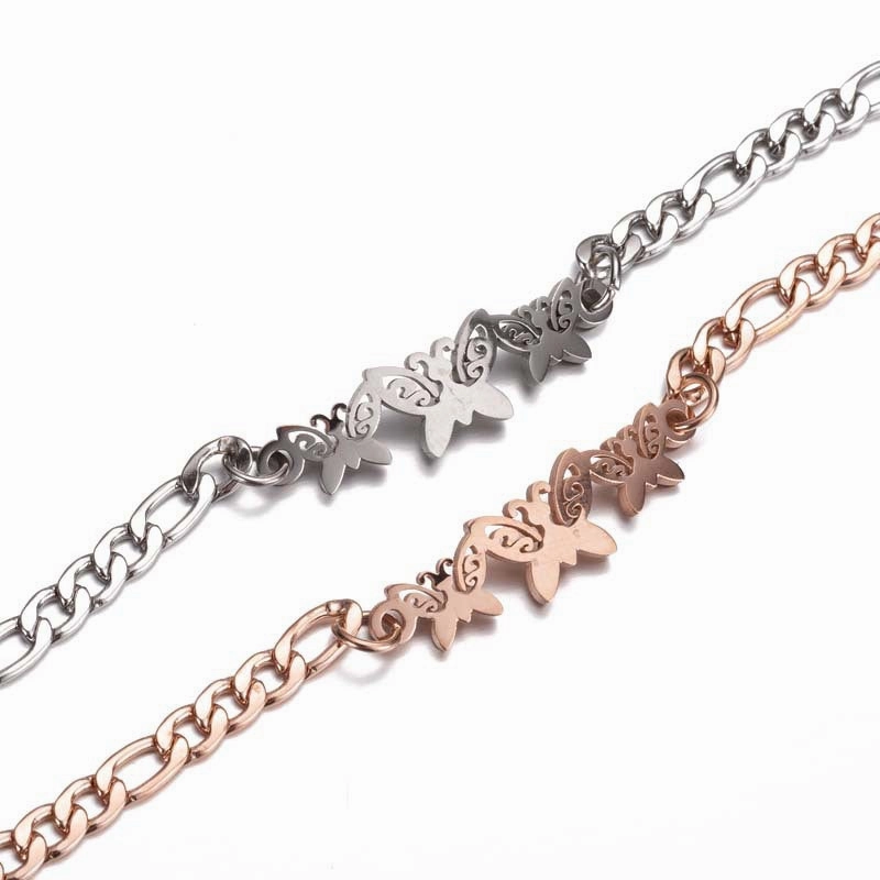 Wholesale Stainless Steel Butterfly Christmas Bracelet