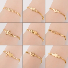 Wholesale Stainless Steel Butterfly Christmas Bracelet