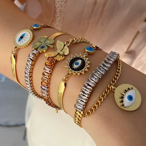 Wholesale Stainless Steel Butterfly Drip Oil Bracelet
