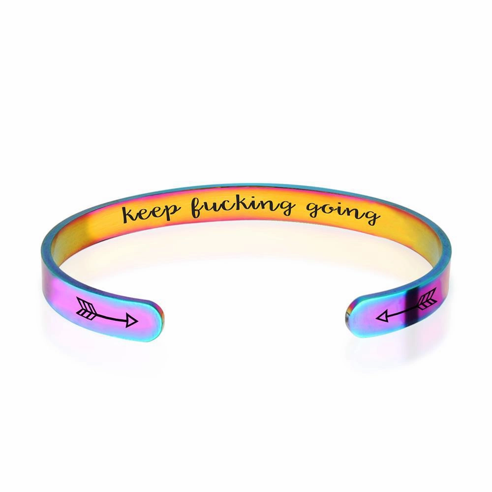 Wholesale Stainless Steel C Shape Opening Multicolor Bracelet