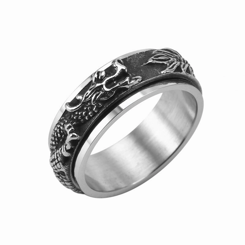 Wholesale Stainless Steel Chinese Dragon Ring