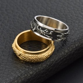 Wholesale Stainless Steel Chinese Dragon Ring