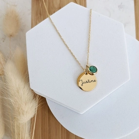 Wholesale Stainless Steel Circle Lettering Necklaces