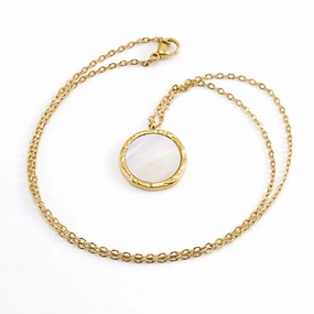 Wholesale Stainless Steel Circular Shell Necklaces