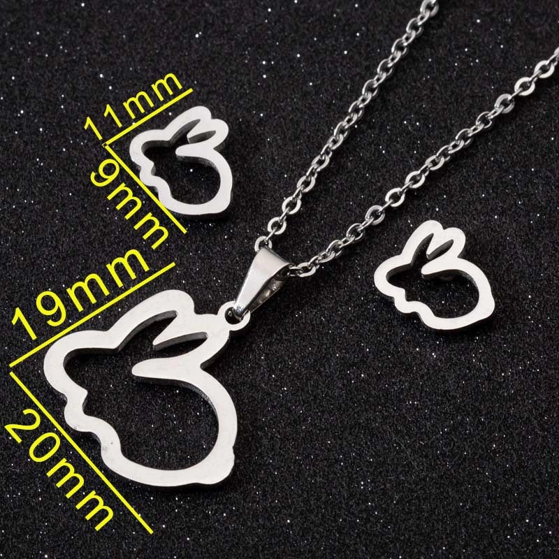 Wholesale Stainless Steel Coconut Hollow Pineapple Thousand Paper Crane Necklace Set