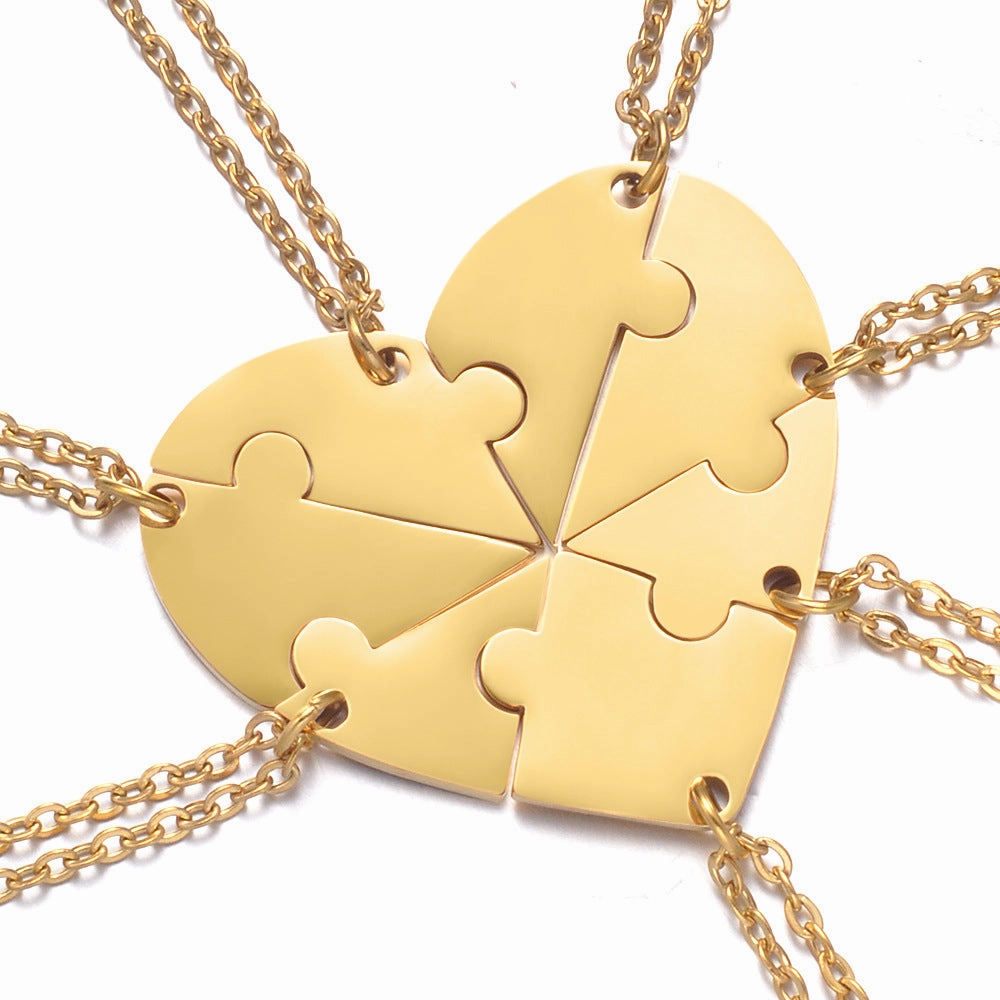 Wholesale Stainless Steel Combination Heart Shape Lettering diy Necklaces