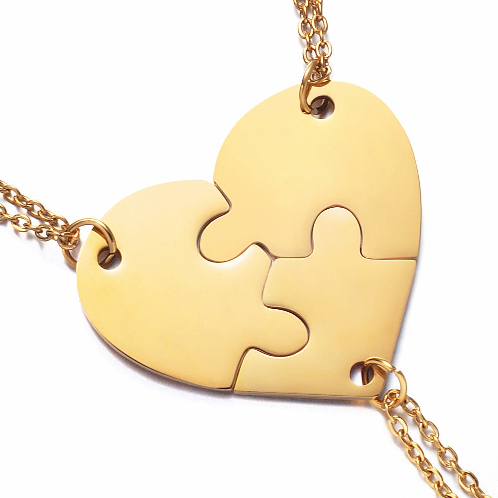 Wholesale Stainless Steel Combination Heart Shape Lettering diy Necklaces