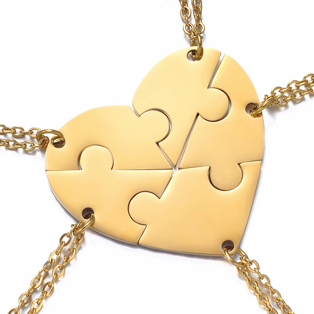 Wholesale Stainless Steel Combination Heart Shape Lettering diy Necklaces