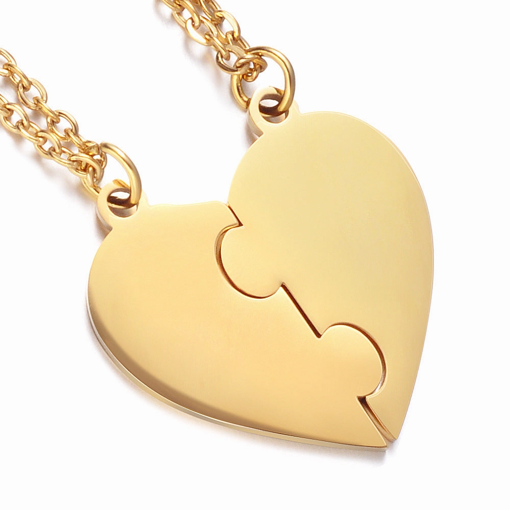 Wholesale Stainless Steel Combination Heart Shape Lettering diy Necklaces