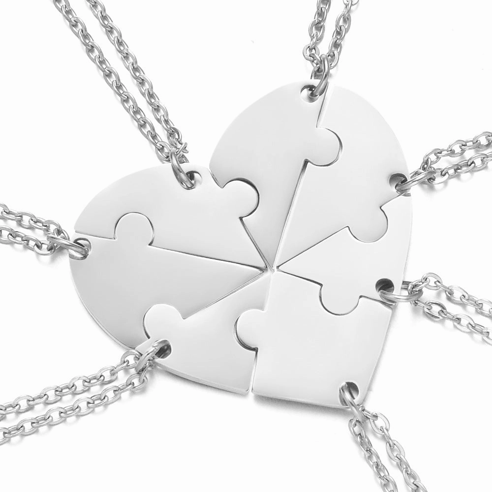 Wholesale Stainless Steel Combination Heart Shape Lettering diy Necklaces