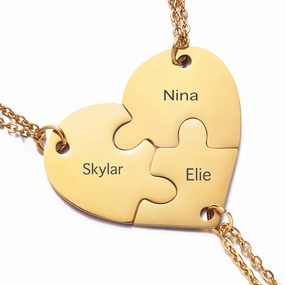 Wholesale Stainless Steel Combination Heart Shape Lettering diy Necklaces