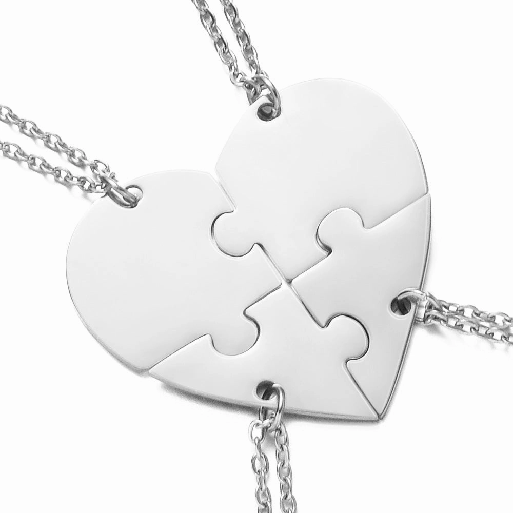 Wholesale Stainless Steel Combination Heart Shape Lettering diy Necklaces